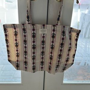 Sezane floral canvas tote